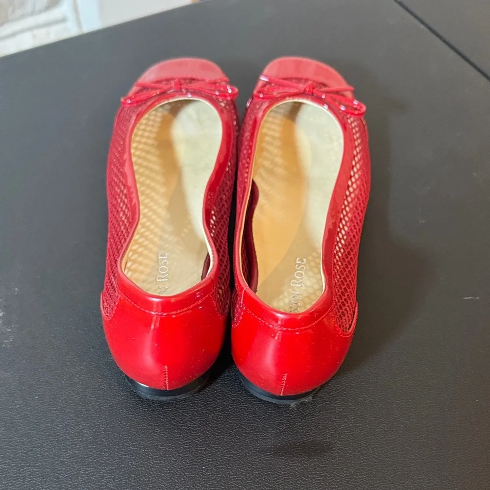Taryn Rose Vibrant Red Mesh Flats - Picture 4 of 7